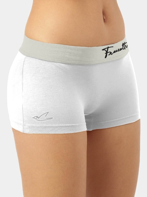 FREECULTR Women White Solid Boy Shorts - Image 2