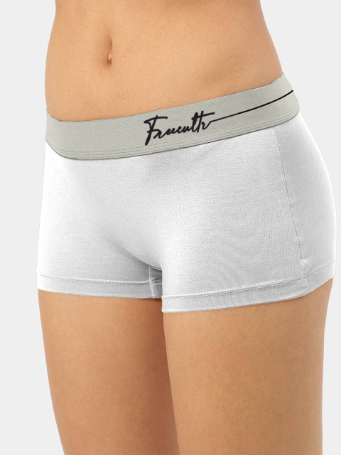 FREECULTR Women White Solid Boy Shorts - Image 3
