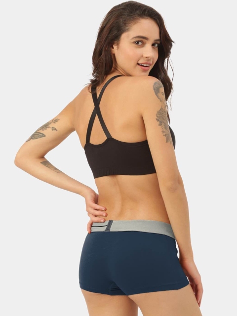FREECULTR Women Pack Of 2 Blue & Burgundy Solid Anti Microbial Boy Shorts - Image 3