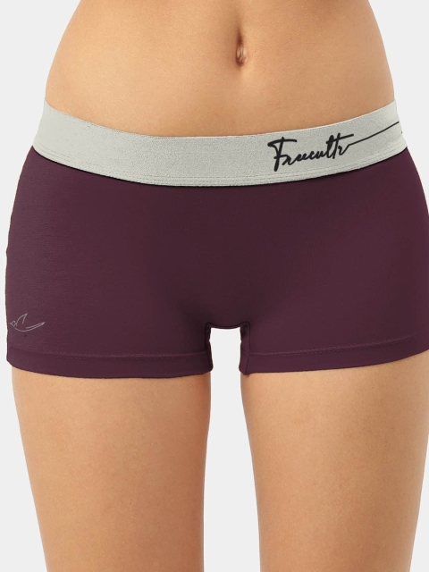 FREECULTR Women Pack Of 2 Solid Micromodel Boy Short Briefs - Image 4