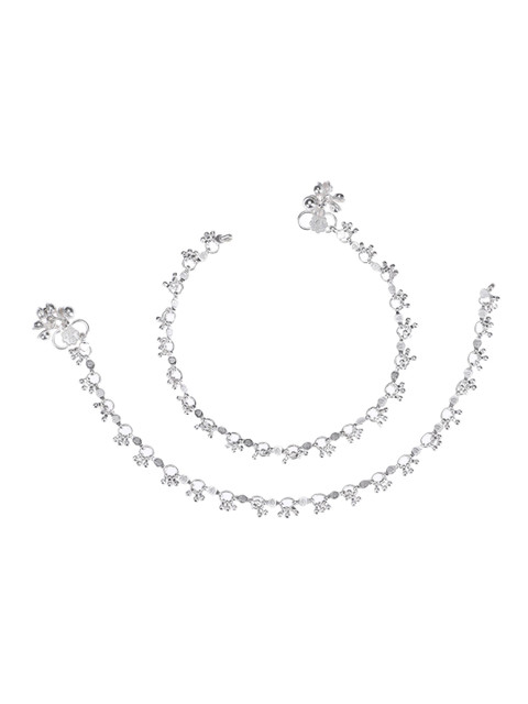 AanyaCentric Set Of 2 Silver-Plated Anklet