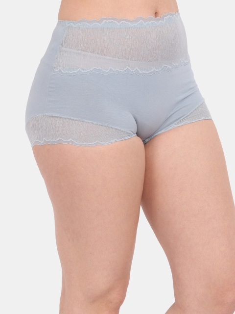 Amour Secret Women Blue Solid Anti Odour Hipster Briefs - Image 2