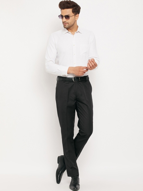 VEI SASTRE Men Black Smart Slim Fit Trousers - Image 4