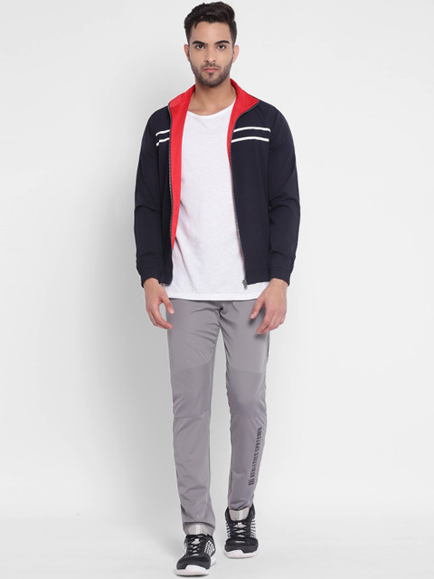Yuuki Men Navy Blue Solid Sporty Jacket - Image 6