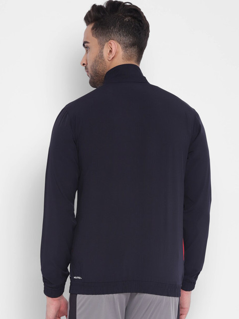 Yuuki Men Navy Blue Solid Sporty Jacket - Image 5