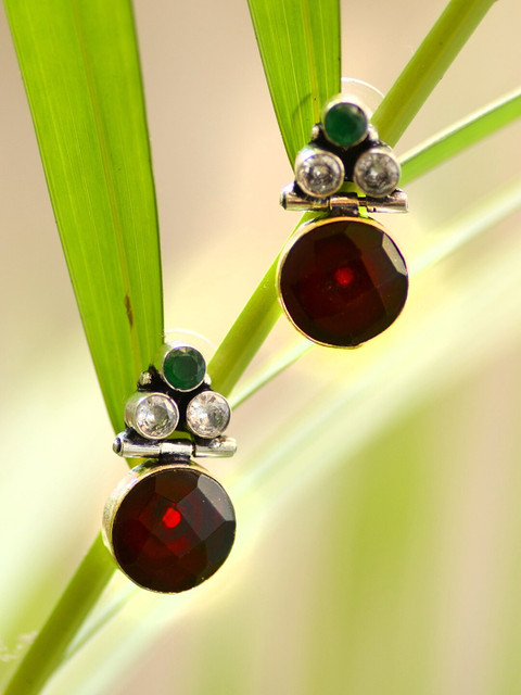 Saraf RS Jewellery Red Classic Drop Earrings