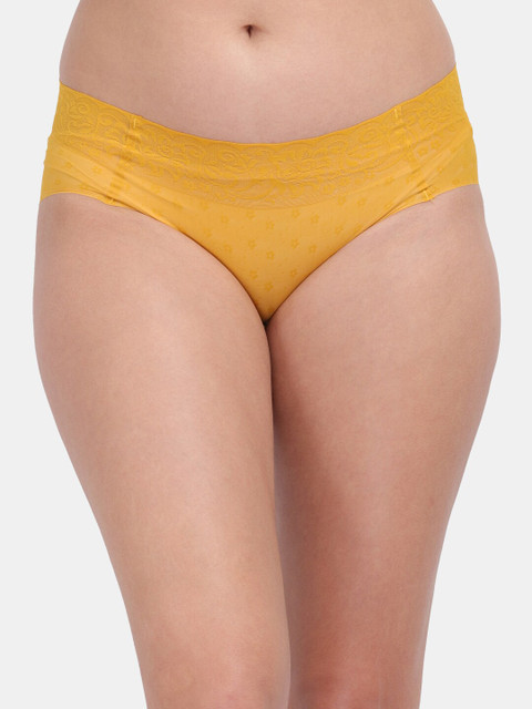 Amour Secret Women Yellow Solid Seamless Anti-Odour Hipster Brief