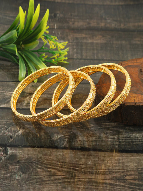 Jewar Mandi Set Of 4 Gold-Plated Bangles