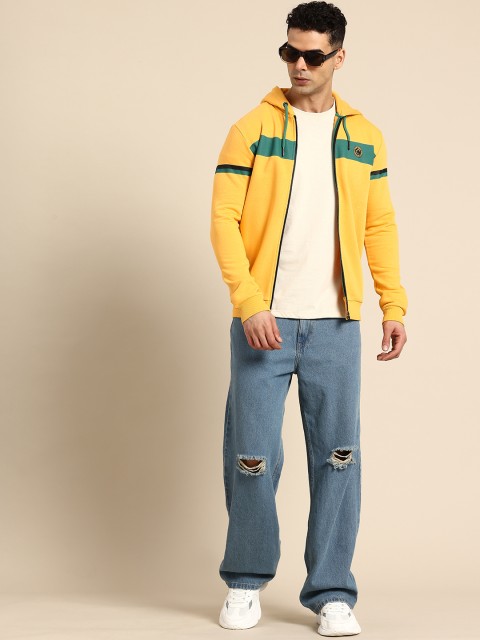 Being Human Brand Logo Printed Striped Hooded Sweatshirt - Image 5