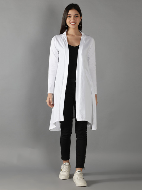Nimble Women White Longline Shrug