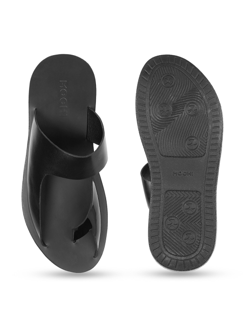 Mochi Men Black Leather Comfort Sandals - Image 4