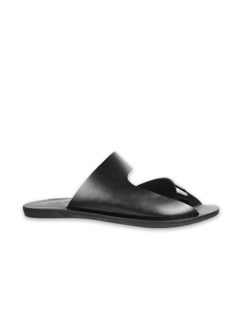 Mochi Men Black Leather Comfort Sandals - Image 3