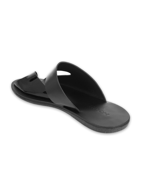 Mochi Men Black Leather Comfort Sandals - Image 2