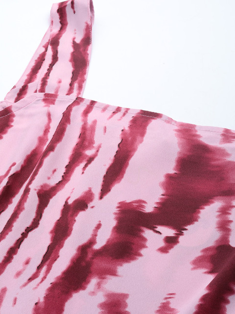plusS Tie and Dye Tiered A-Line Midi Dress - Image 2