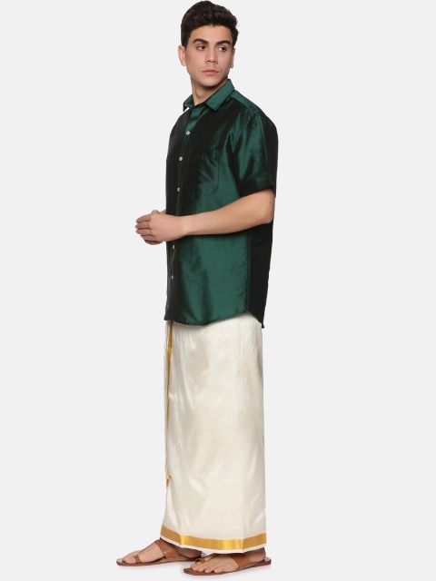 Sethukrishna Men Green & White Clothing Set - Image 5