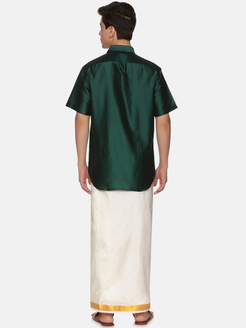 Sethukrishna Men Green & White Clothing Set - Image 6