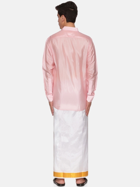 Sethukrishna Men Pink & White Clothing Set - Image 6