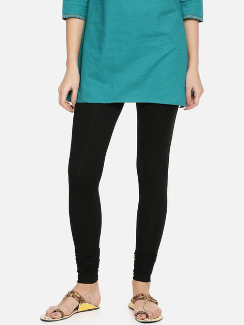 TWIN BIRDS Women Black Churidar-Length Leggings