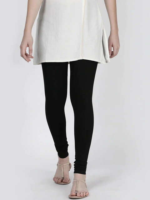 TWIN BIRDS Black Churidar-Length Leggings