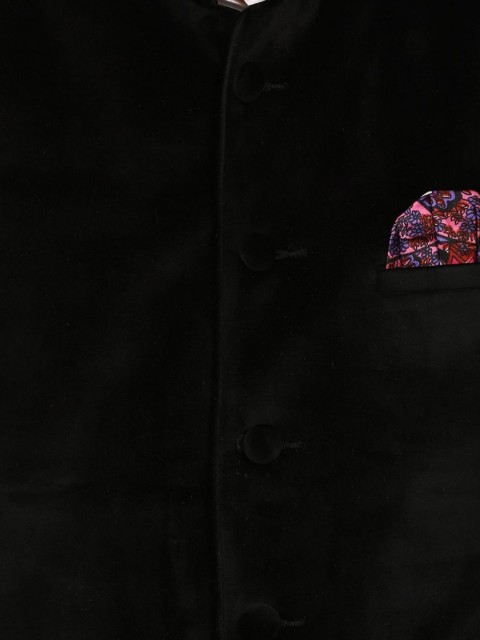 Wintage Black Velvet Nehru Jacket - Image 4