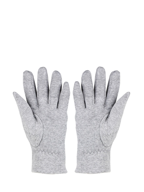 Bonjour Men Light Grey Checked Winter Gloves