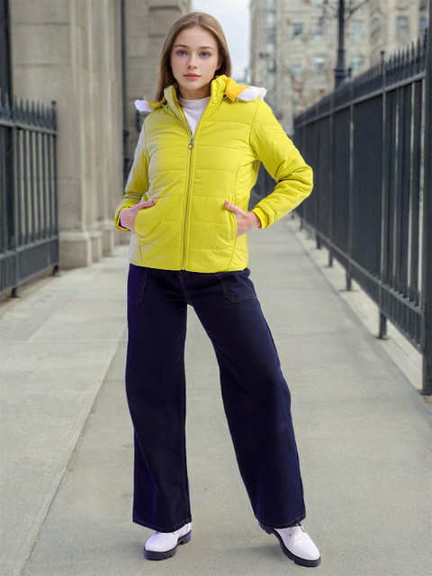 Freehand by The Indian Garage Co Women Yellow Outdoor Parka Jacket