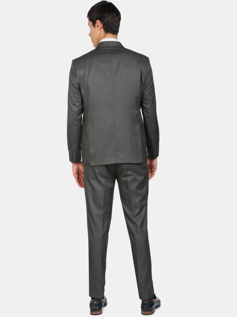 AD By Arvind Men Green Tailored-Fit Single-Breasted Two-Piece Formal Suit - Image 5