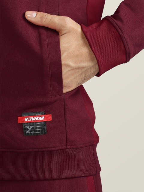 XYXX Men Maroon Hooded Cotton Sweatshirt - Image 7