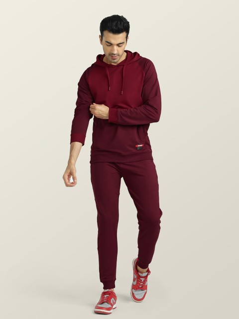 XYXX Men Maroon Hooded Cotton Sweatshirt - Image 5