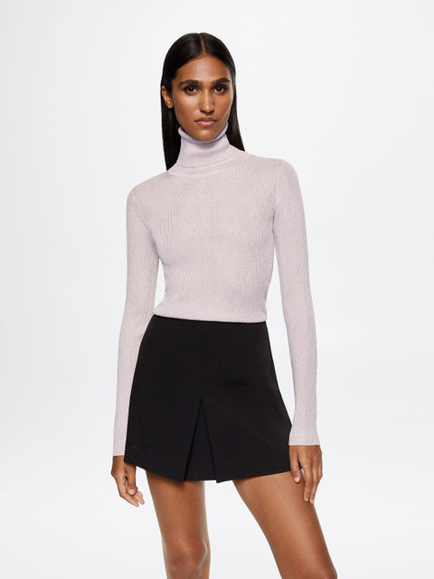MANGO Sustainable Turtleneck Shimmery Pullover
