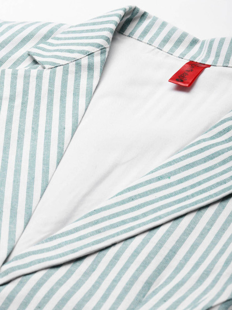 Cottinfab Women Striped Pure Cotton Formal Blazer - Image 6