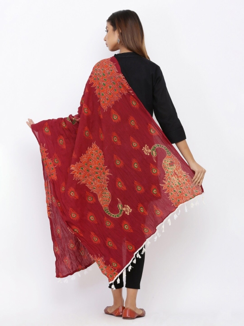 SOUNDARYA Ethnic Motifs Printed Pure Cotton Block Print Dupatta - Image 4