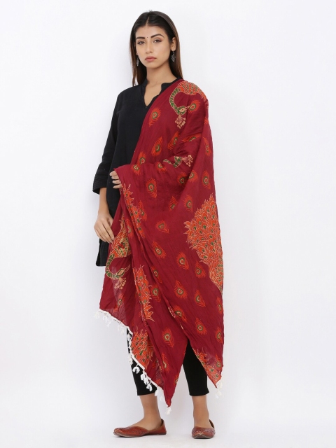 SOUNDARYA Ethnic Motifs Printed Pure Cotton Block Print Dupatta - Image 3