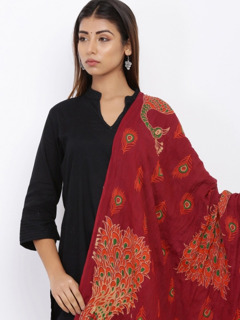SOUNDARYA Ethnic Motifs Printed Pure Cotton Block Print Dupatta - Image 2