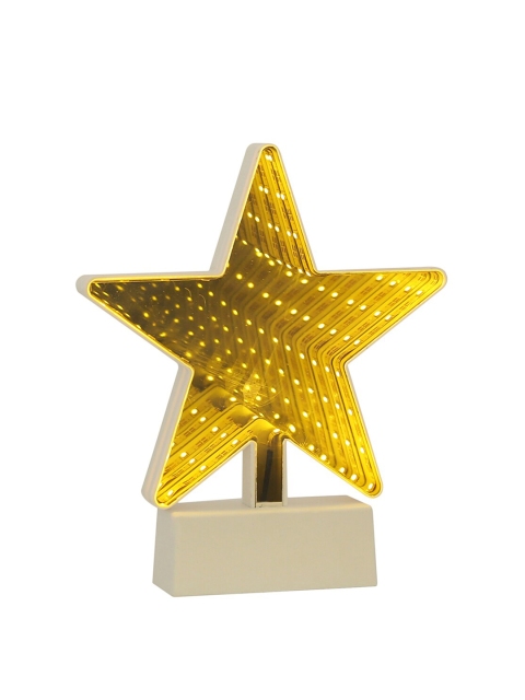 TAYHAA White & Gold-Toned Star Shaped LED Lighting with Mirror - Image 2