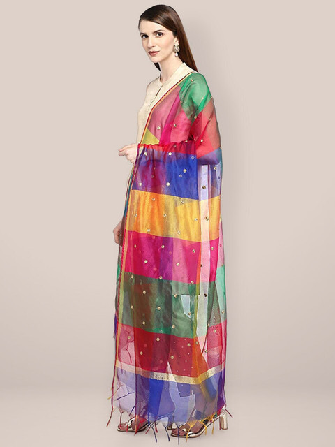 Dupatta Bazaar Motifs Embroidered Dupatta with Thread Work - Image 3