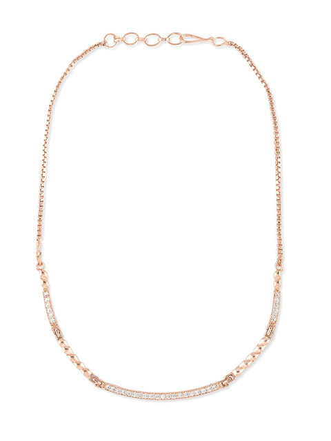 Zaveri Pearls Brass Rose Gold-Plated Cubic Zirconia Necklace - Image 2