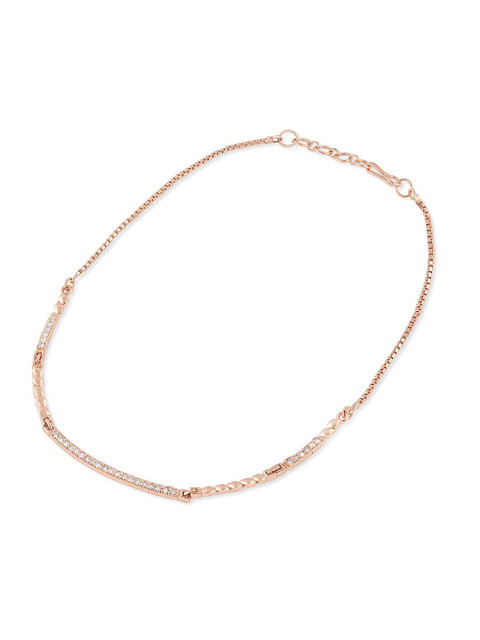 Zaveri Pearls Brass Rose Gold-Plated Cubic Zirconia Necklace - Image 3