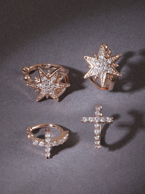 AMI Set of 2 Contemporary Ear Cuff Earrings