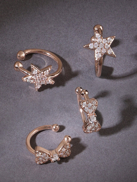 AMI Set of 2 Contemporary Ear Cuff Earrings