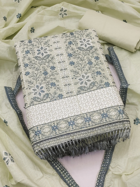 KALINI Embroidered Pure Cotton Unstitched Dress Material