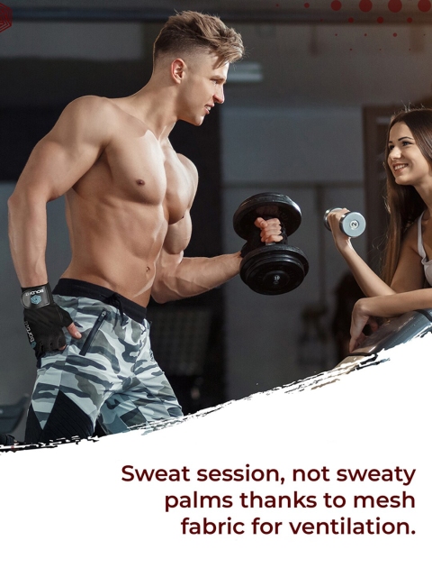 BOLDFIT Gym Gloves With Wrist Support - Image 4