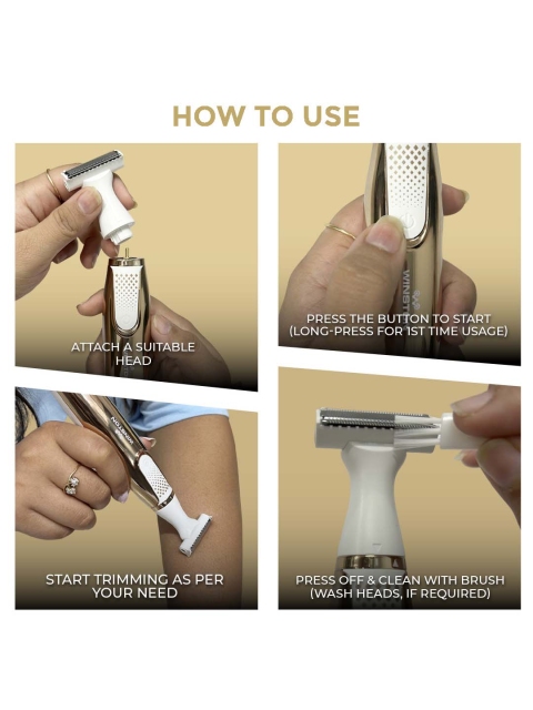 WINSTON Rechargeable 4-in-1 Full Body & Bikini Trimmer with 4 Heads & Safety Lock Feature - Image 2
