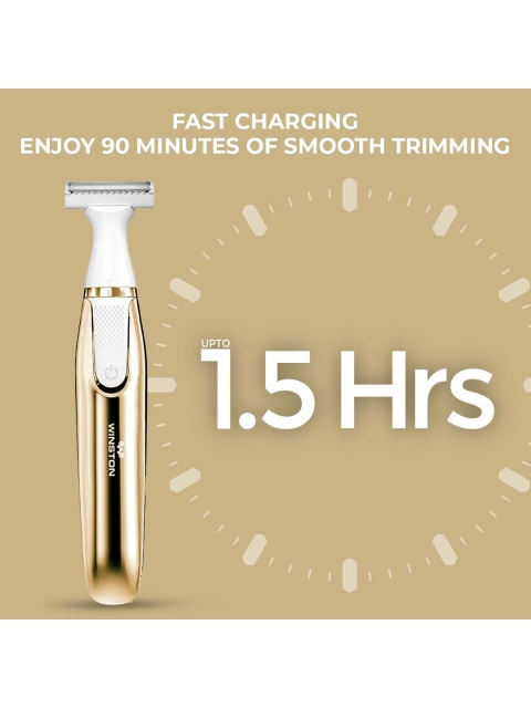 WINSTON Rechargeable 4-in-1 Full Body & Bikini Trimmer with 4 Heads & Safety Lock Feature - Image 3