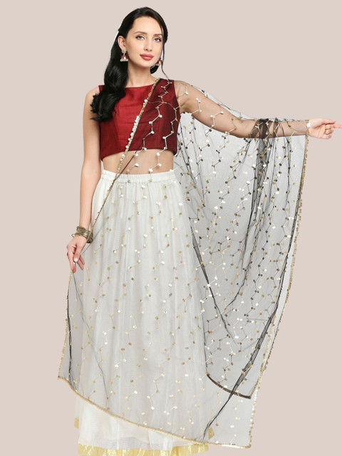 Dupatta Bazaar Ethnic Motifs Embroidered Dupatta with Sequinned