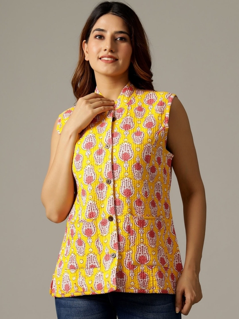 HANDICRAFT PALACE Women Floral Printed Reversible Cotton Tailored Jacket