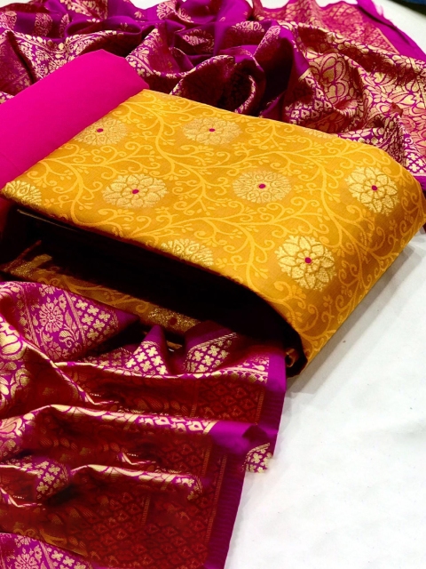 MORLY Dupion Silk Banarasi Jacquard Unstitched Dress Material