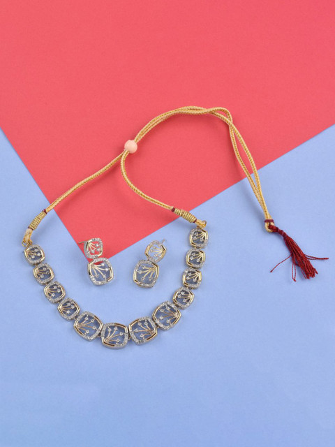 The Pari Rhodium-Plated AD-Studded Jewellery Set