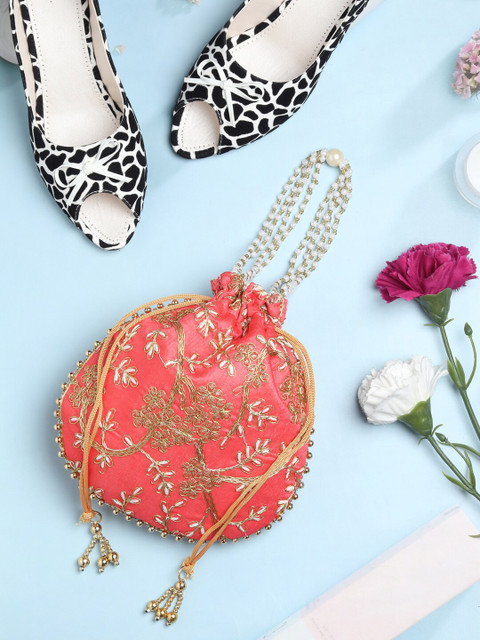 LIKAA Bridal Embroidered Anguri Matka Potli