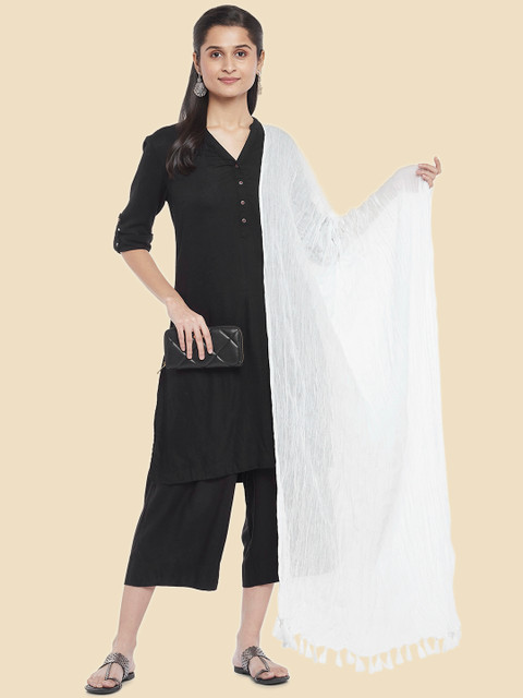 RANGMANCH BY PANTALOONS Cotton Tasselled Dupatta